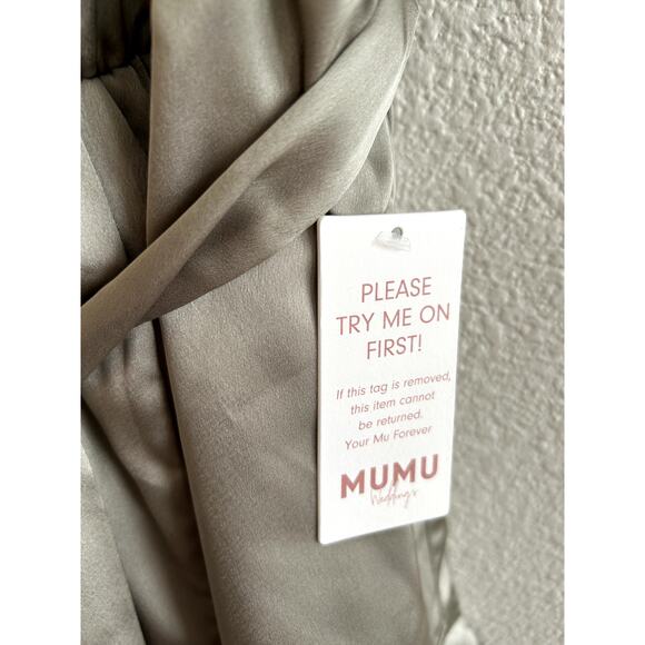 Show Me Your Mumu Say I Do Romper Moss Green Luxe Satin XS NWT - Picture 6 of 7